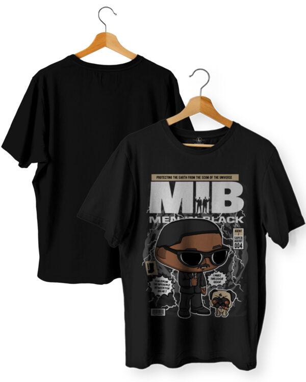 Men in Black Cartoon Printed T-Shirt | Agent J Graphic | Premium Cotton 180 GSM