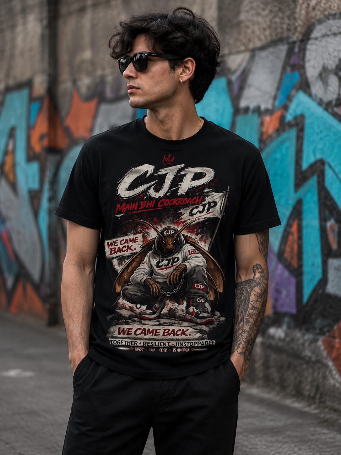 Cockroach Janta Party T Shirt, Funny Meme T Shirt, Graphic Printed T Shirt for Men, Black Printed T Shirt, 220 GSM French Terry T Shirt, Regular Fit T Shirt, Casual Cotton T Shirt, Trendy Graphic Tee, Streetwear T Shirt, Round Neck T Shirt for Men, Meme Printed T Shirt, Funny Graphic Tee.